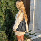 Minimalist Smooth Vegan Leather Hobo Bag
