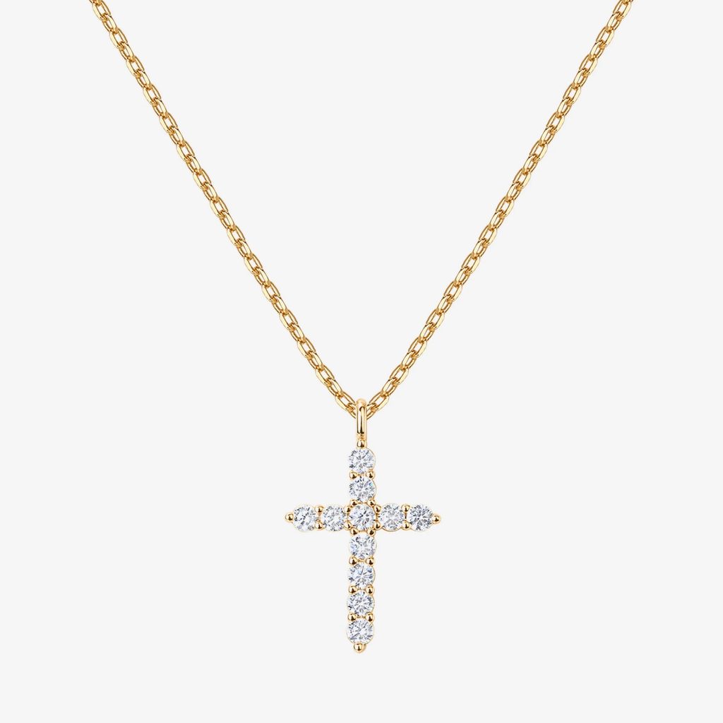 Cross Necklace in Three Tones