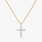 Cross Necklace in Three Tones