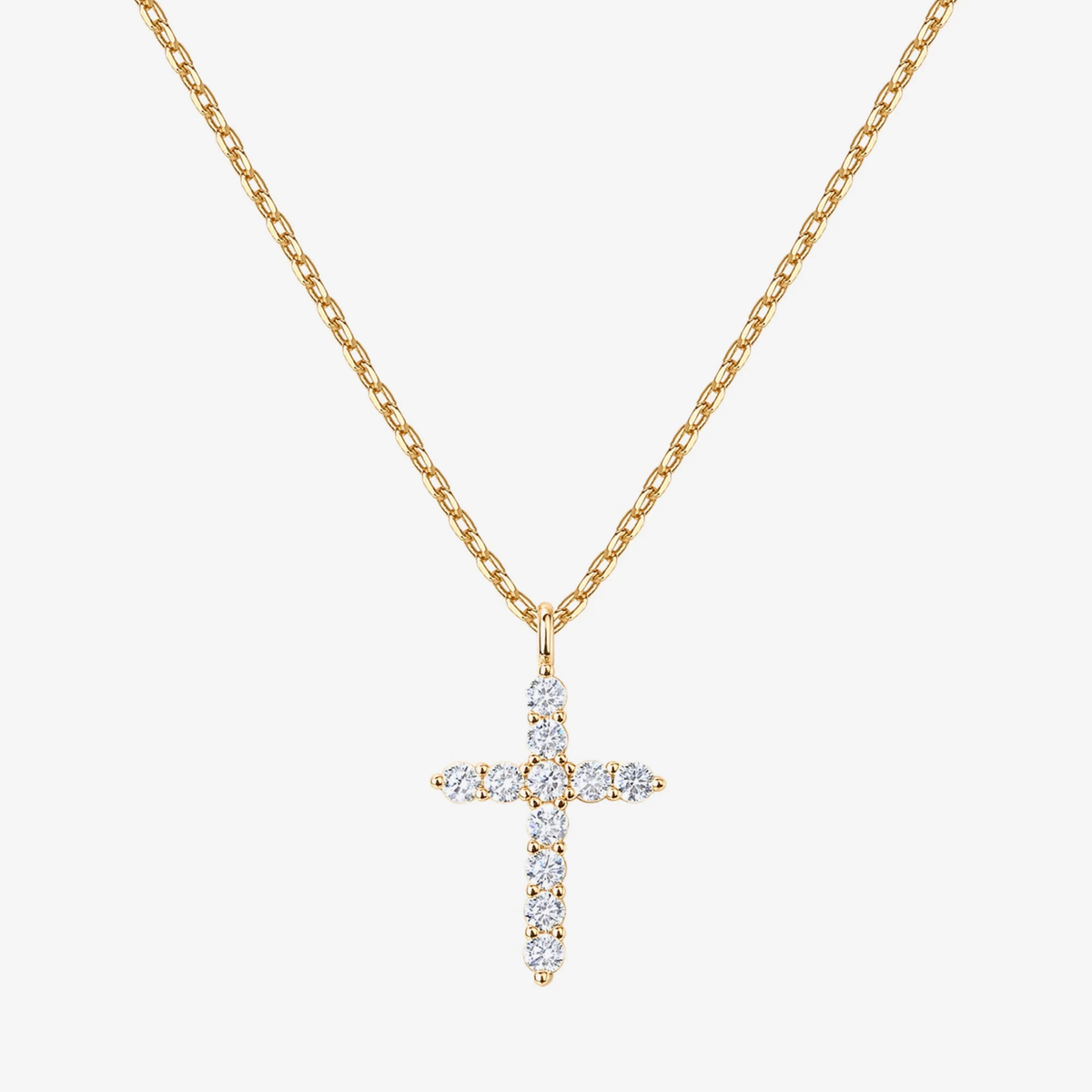 Cross Necklace in Three Tones