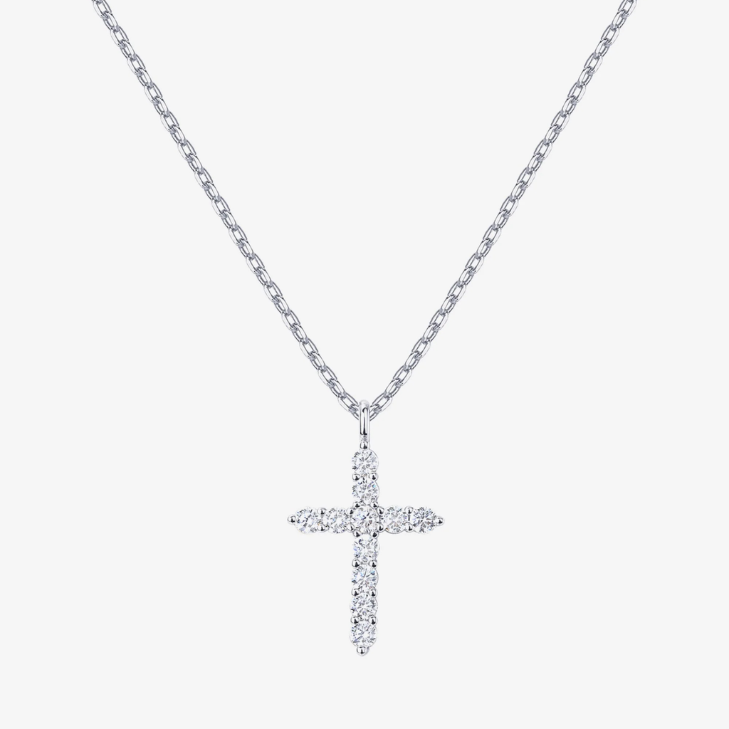 Cross Necklace in Three Tones