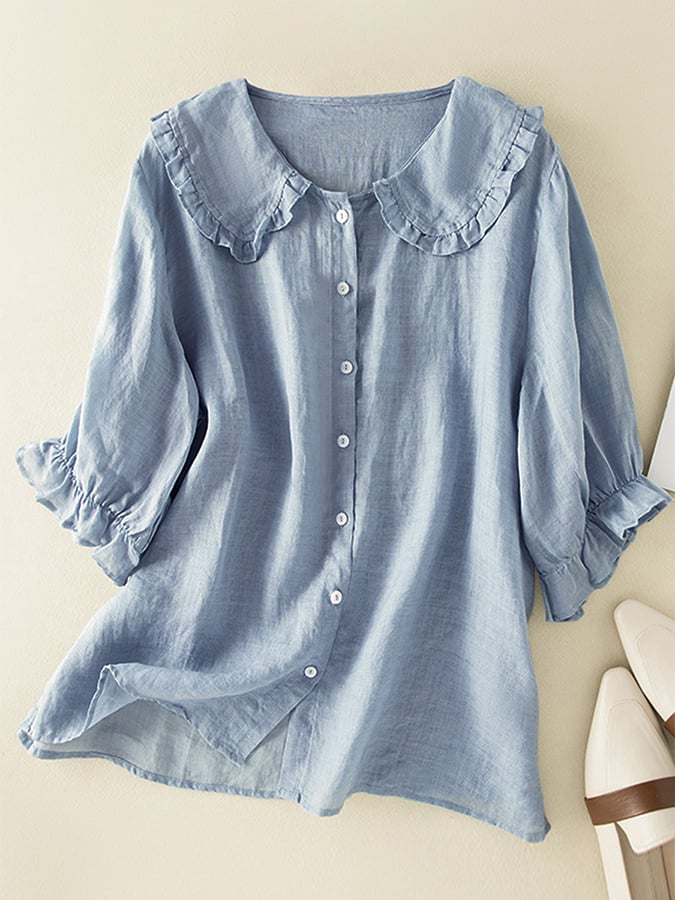 Winifred Women's Peter Pan Collar Button Front Blouse