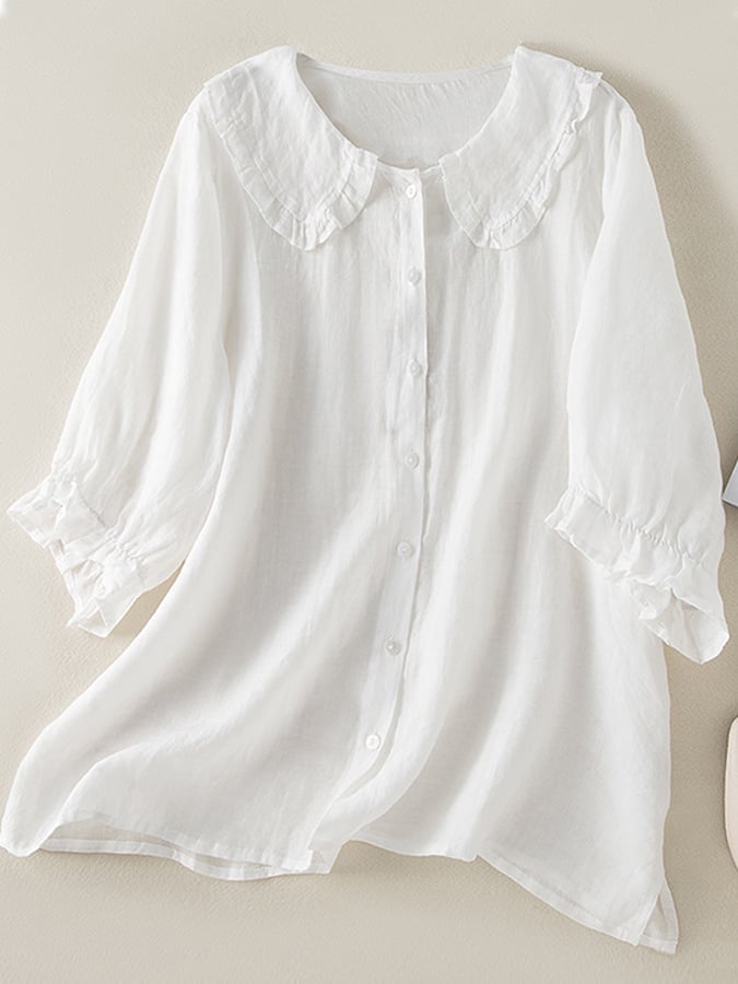 Winifred Women's Peter Pan Collar Button Front Blouse