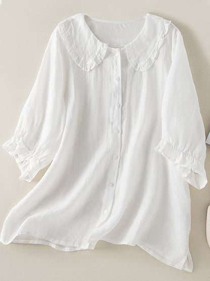 Winifred Women's Peter Pan Collar Button Front Blouse