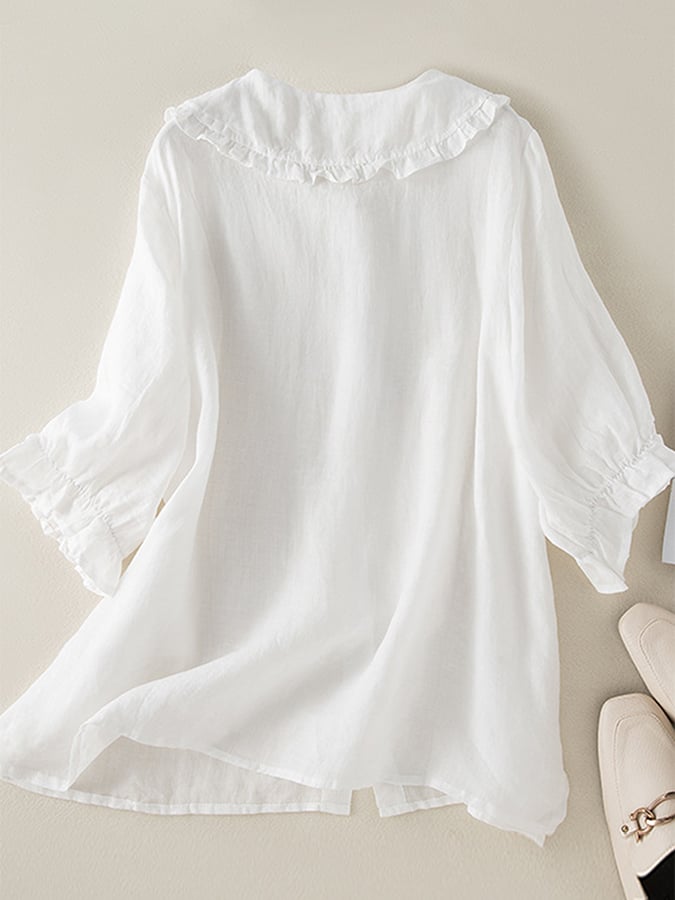 Winifred Women's Peter Pan Collar Button Front Blouse