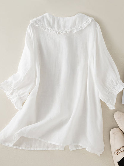 Winifred Women's Peter Pan Collar Button Front Blouse
