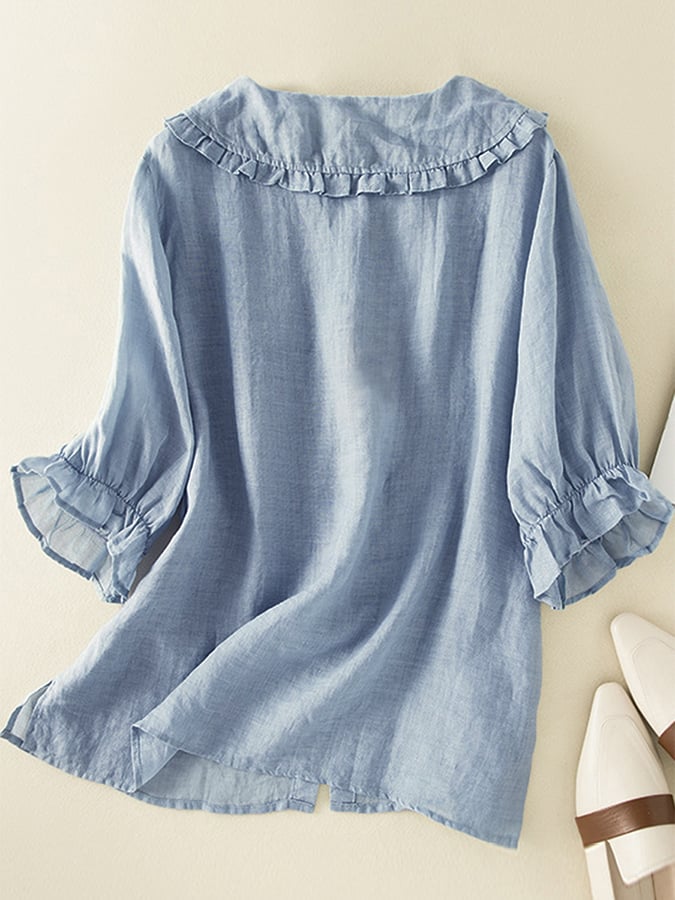 Winifred Women's Peter Pan Collar Button Front Blouse