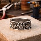 Viking Wolf Statement Ring