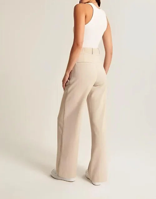 Women's Tailored Wide-Leg Trousers with a High Waist