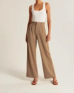 Women's Tailored Wide-Leg Trousers with a High Waist