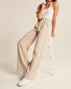 Women's Tailored Wide-Leg Trousers with a High Waist