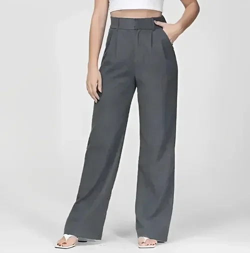 Women's Tailored Wide-Leg Trousers with a High Waist