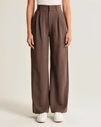 Women's Tailored Wide-Leg Trousers with a High Waist