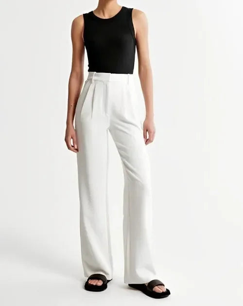 Women's Tailored Wide-Leg Trousers with a High Waist