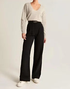 Women's Tailored Wide-Leg Trousers with a High Waist
