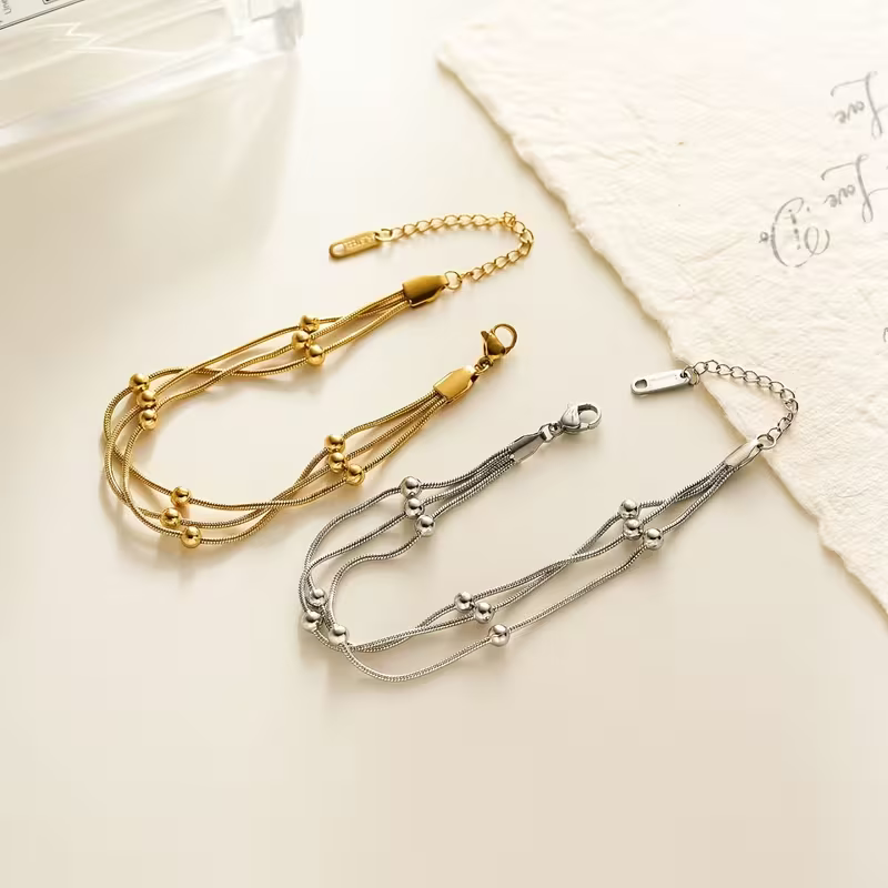 Beaded Snake Chain Bracelet