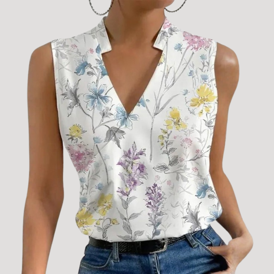 Zinnia Women's Wrap Front Sleeveless Blouse